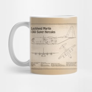 C-130 Hercules - Airplane Blueprint -  SD Mug